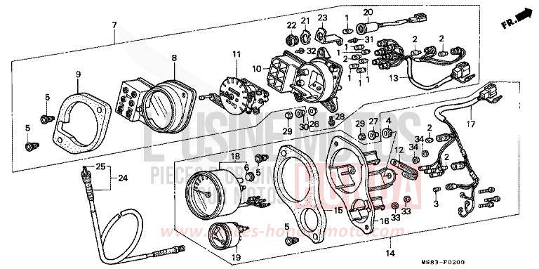 MESSGERAET von Africa Twin SHASTA WHITE (NH138H) von 1989